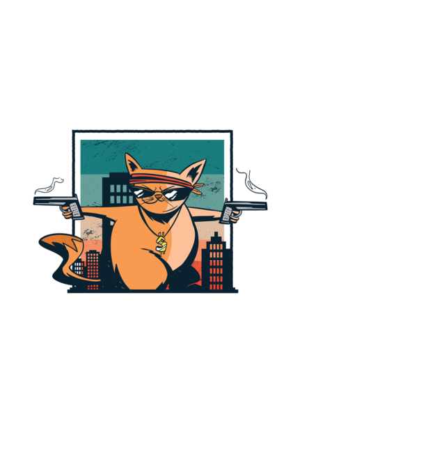 Pew Pew Madafakas Cica minta fehér pólón