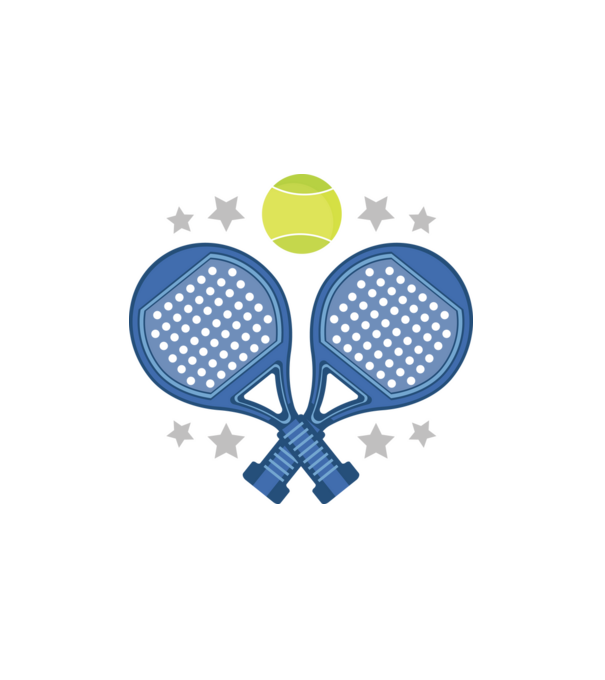 Padel minta fehér pólón