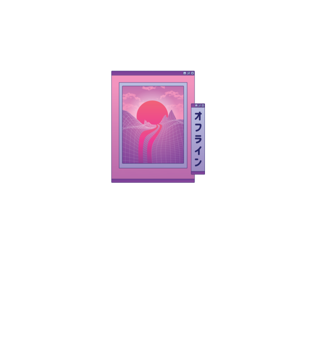 Retro wave minta fekete pólón