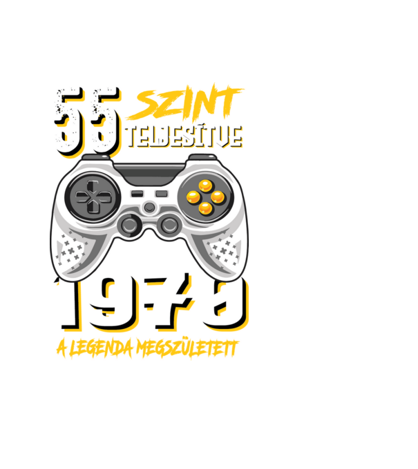 GAMER szint teljesítve 55. 1970 minta fekete pólón