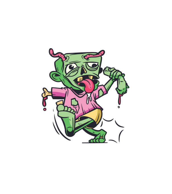 Zombi minta fehér pólón