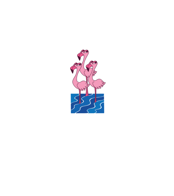 Flamingo Trio minta szürke pólón