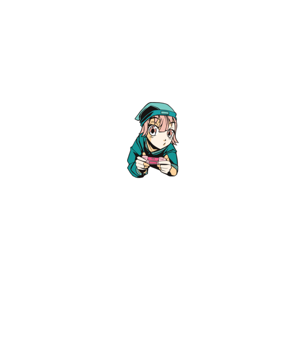 Anime Gamer Lány minta fehér/piros pólón