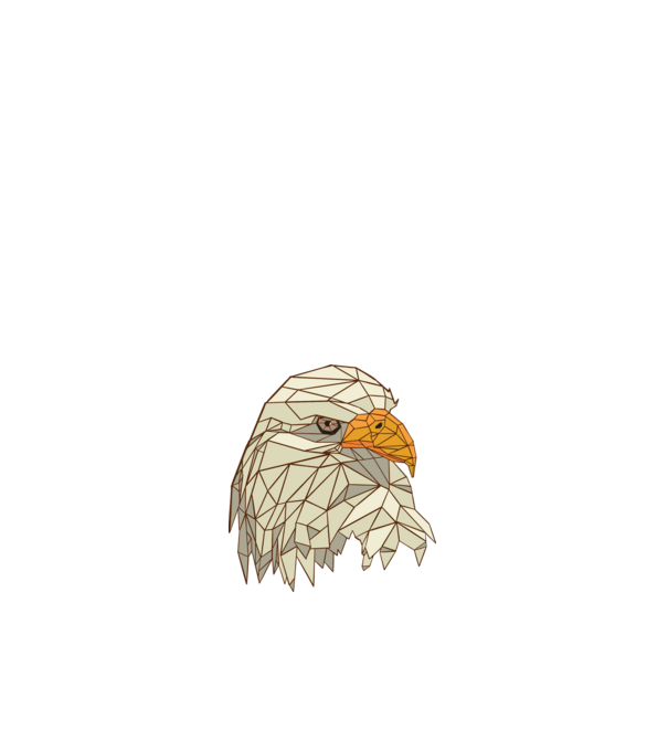 Polygonal Eagle minta fehér pólón