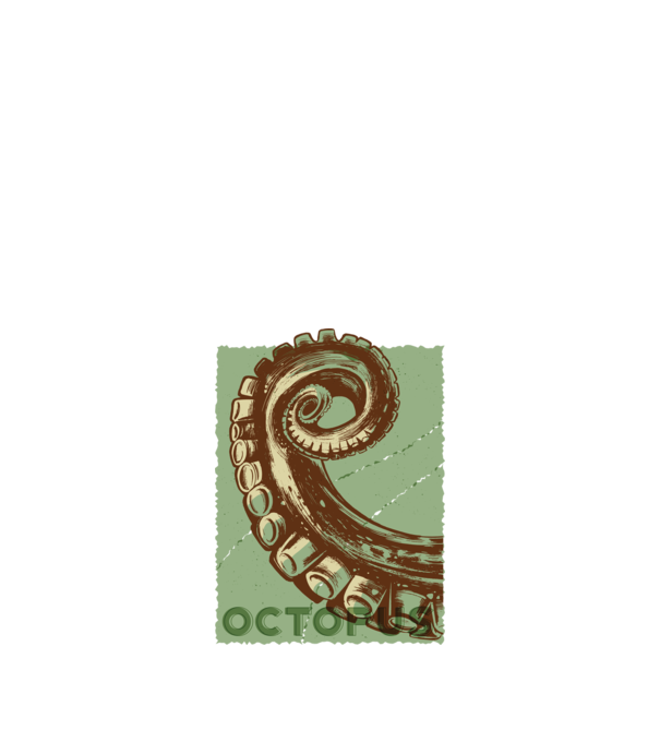 Octopus Polip minta fekete pólón