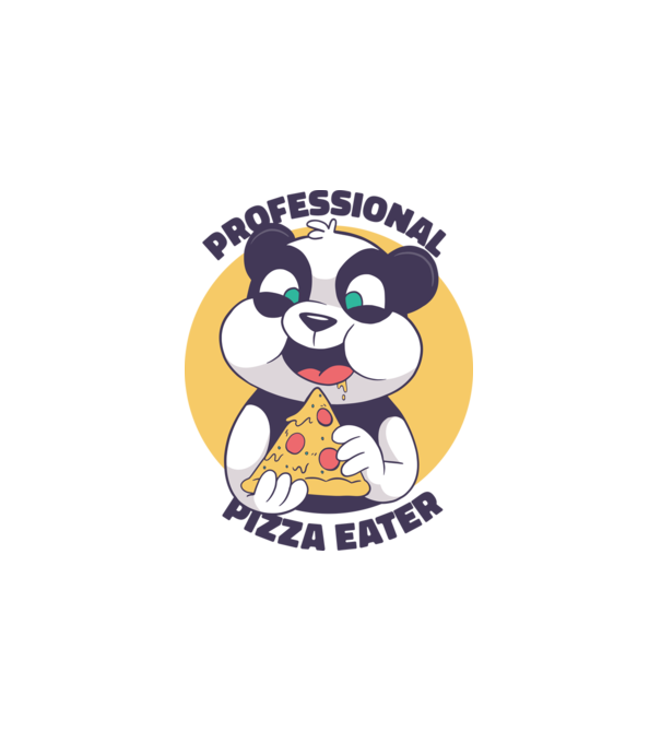 Panda Pizza minta fehér pólón