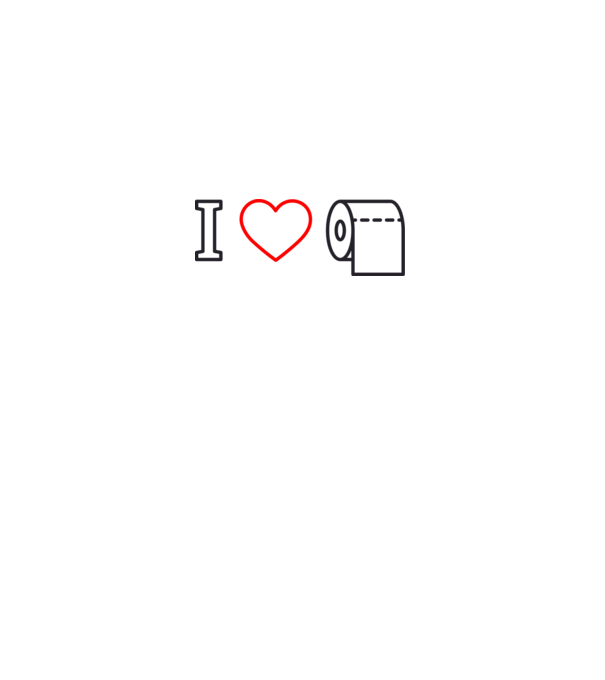 I love wc papír minta fehér pólón