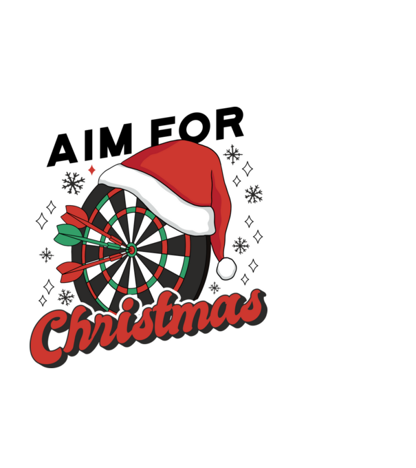 Darts Karácsony minta fekete pólón