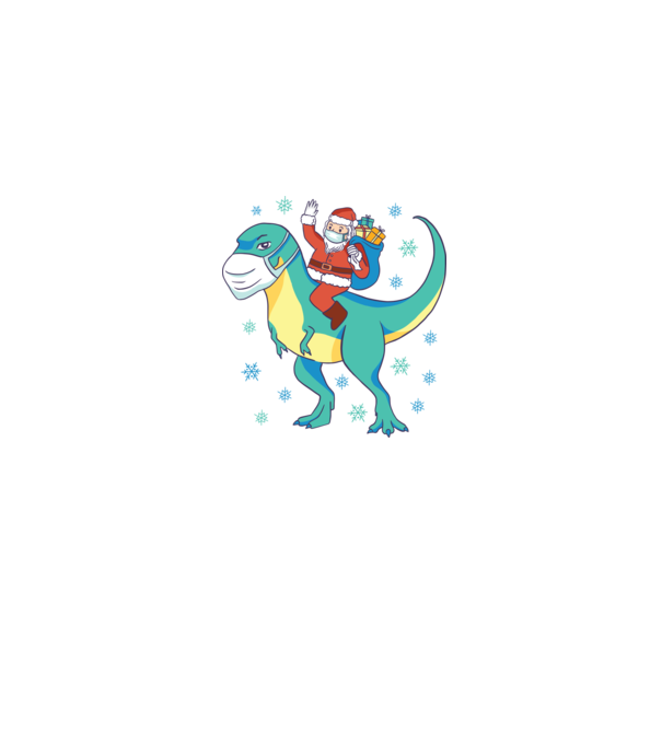 T-rex Télapó minta farmerkék pólón