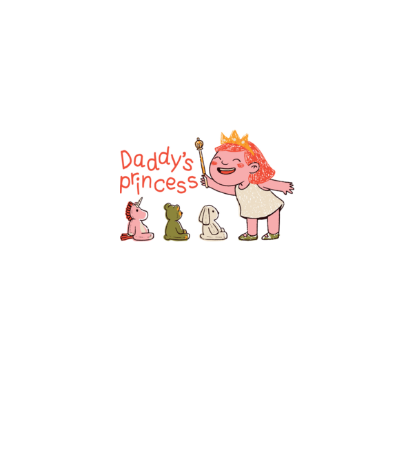 Daddy's Princess - Apa kicsi hercegnője minta fekete pólón