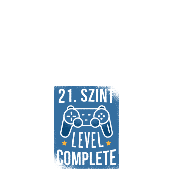 21. szint level completed minta fekete pólón