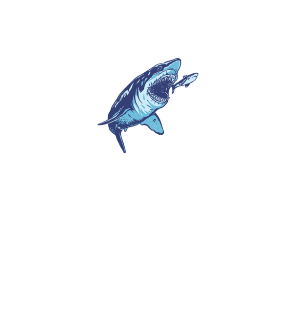 Megalodon támadás minta fehér pólón