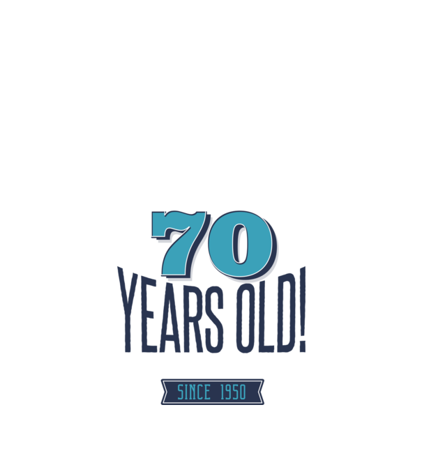 70 years old awesome since 1950 minta királykék pólón