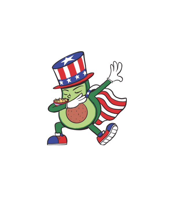 USA Avokádó DAB minta fehér pólón