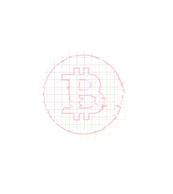 Bitcoin Glitch minta fehér pólón