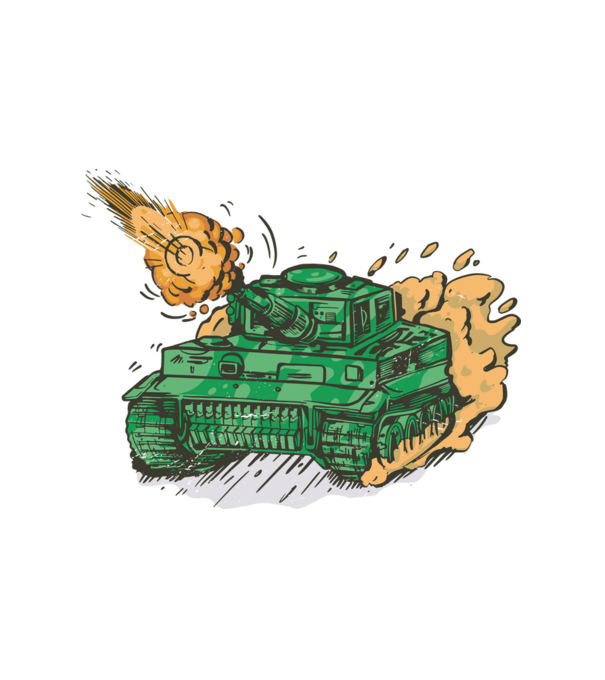 Tank lövés minta fehér pólón