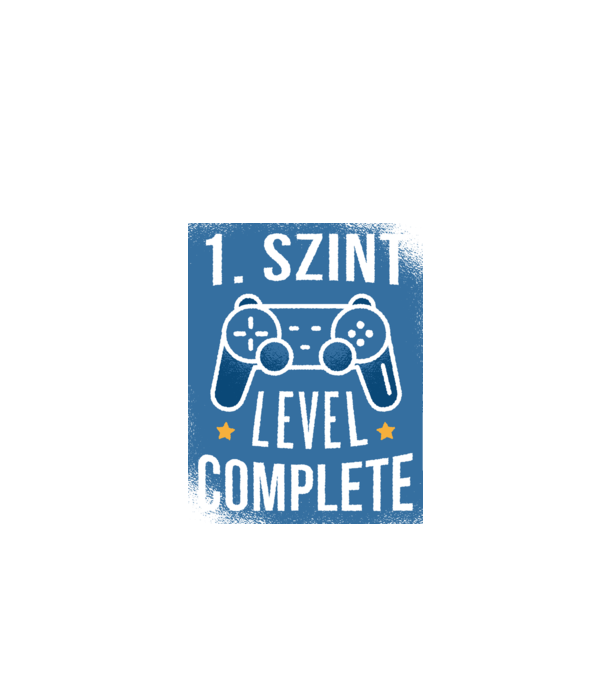 1. szint level completed minta fekete pólón