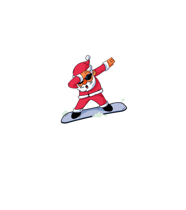 Mikulás Snowboard DAB vicces póló minta farmerkék pólón