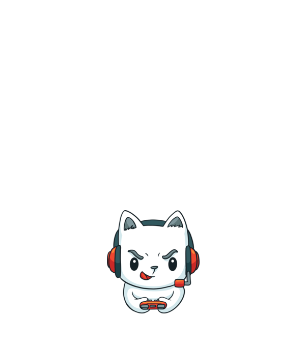 Gamer cica minta világoskék pólón
