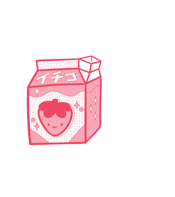 Strawberry Milk minta fekete pólón