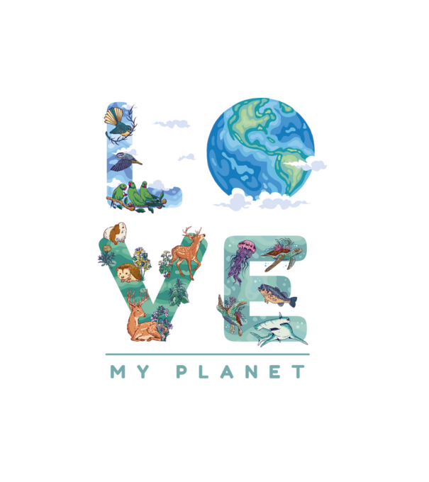 Love my Planet - Szeresd a Földet minta fehér pólón