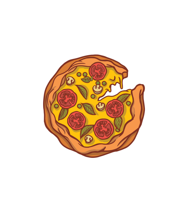 Pizza minta fehér pólón