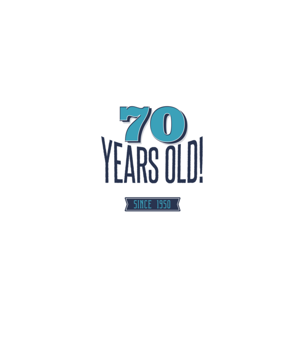 70 years old awesome since 1950 minta fehér/piros pólón