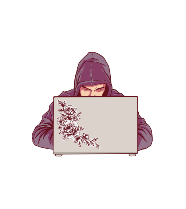 Hacker minta fehér pólón