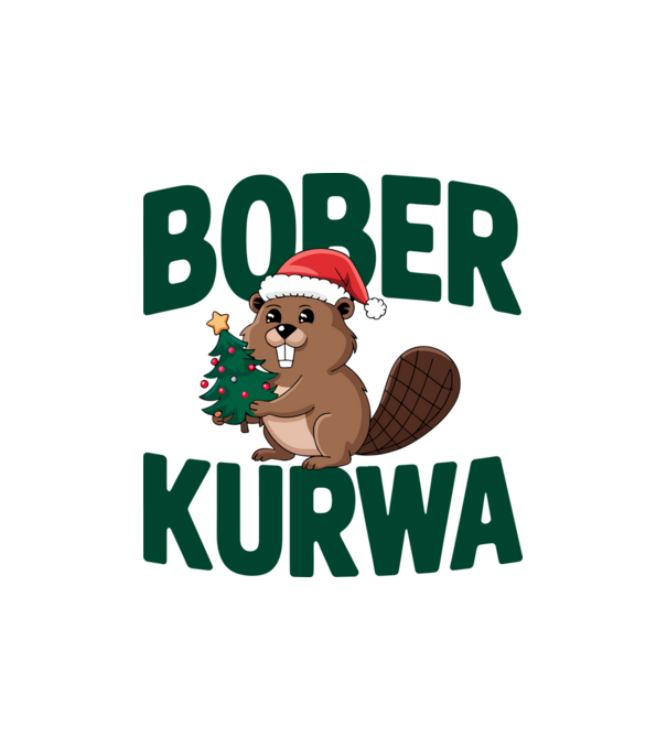 Bober Kurwa Karácsony - Vicces meme póló minta homokszín pólón