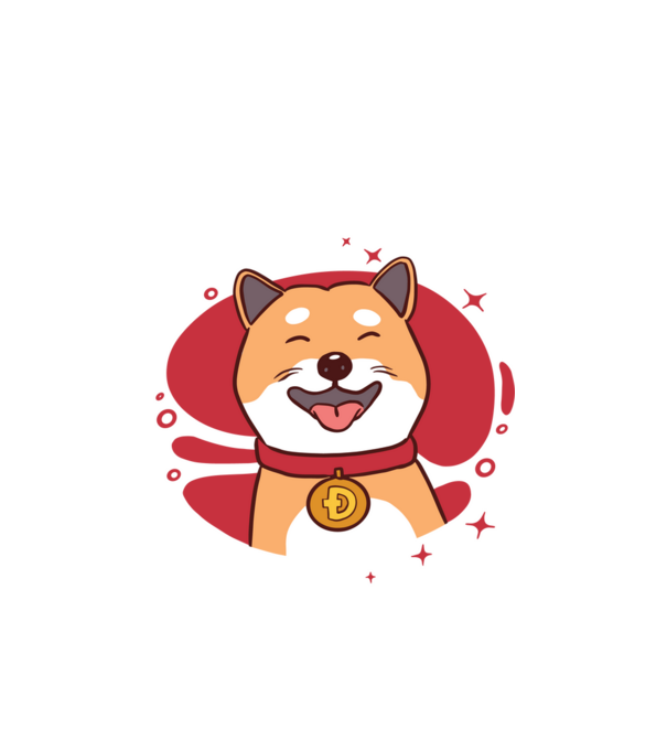Dogecoin minta fehér pólón