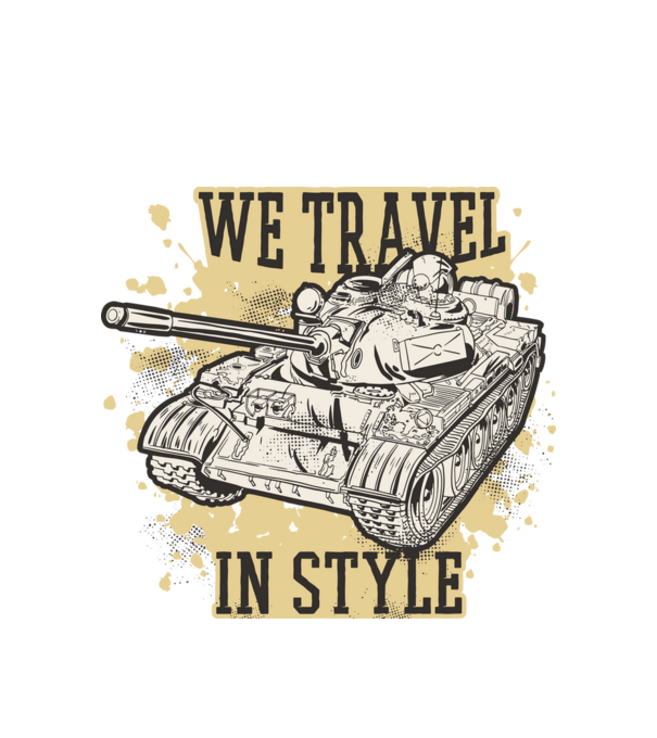 We travel in style minta fehér pólón