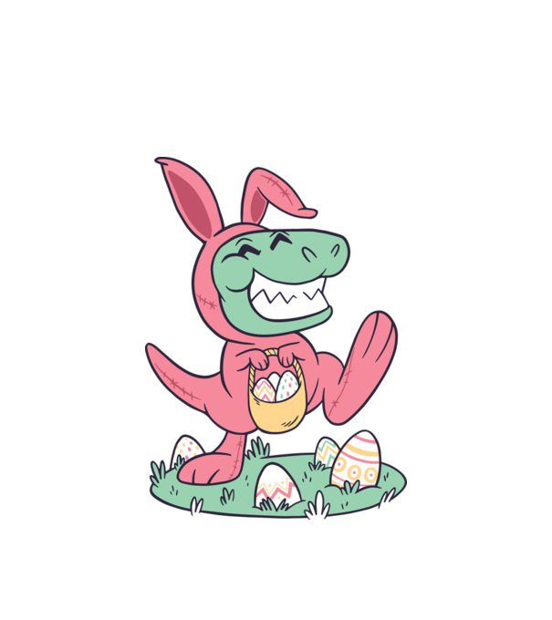 Húsvéti T-rex minta fehér pólón