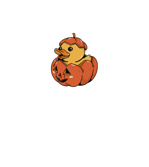 Gumikacsa Pumpkin Halloween minta szürke pólón
