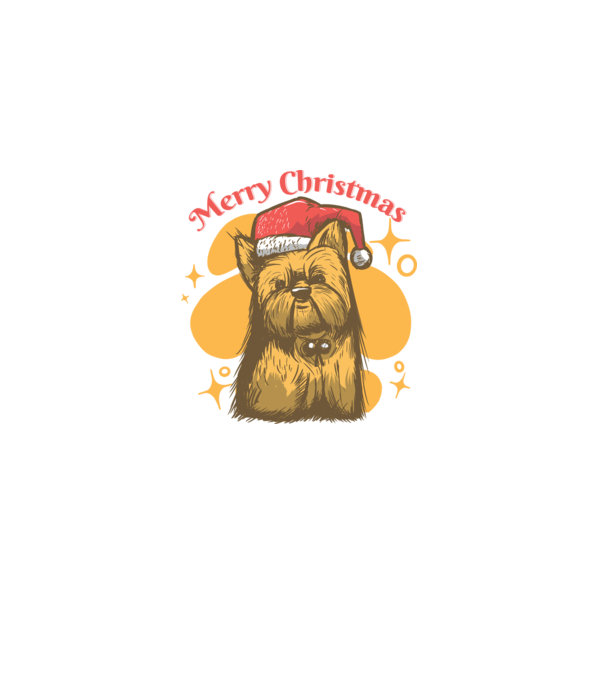 Yorkie Karácsony minta fekete pólón