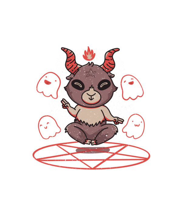 Cuki Baphomet minta fehér pólón