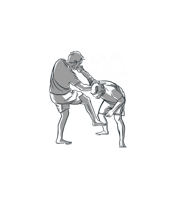 KRAV MAGA minta fehér pólón