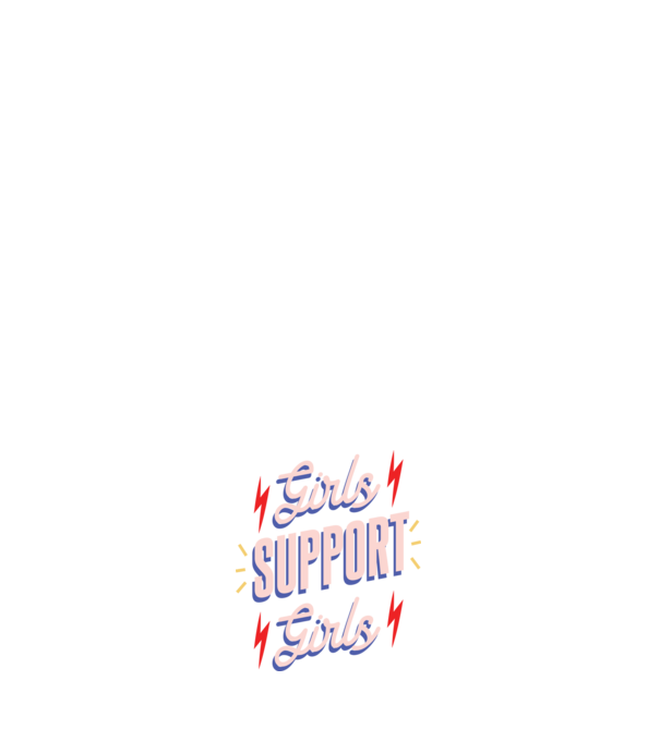 Girls Support Girls Nőnap minta sötétkék pólón