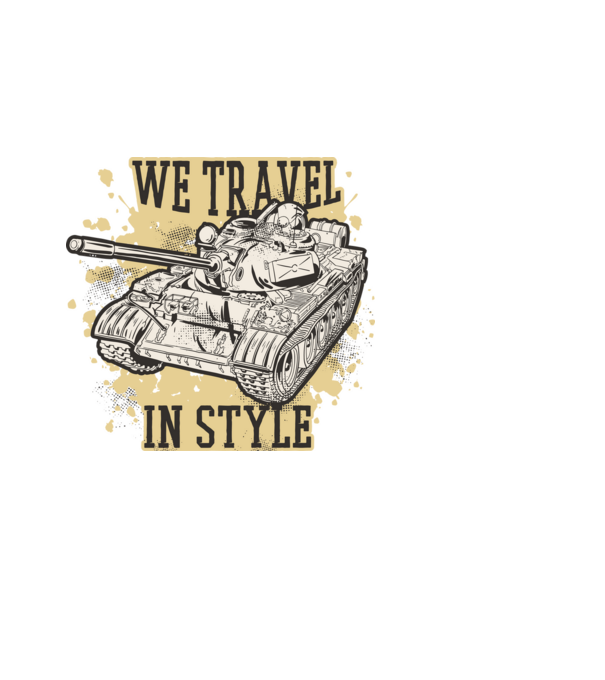 We travel in style minta fekete pólón