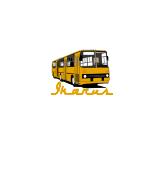 Busz  minta fehér pólón