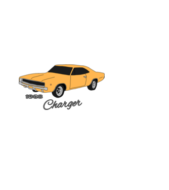Charger minta fekete pólón