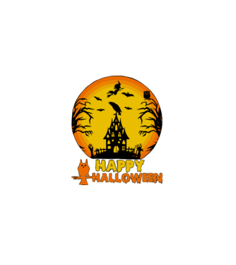 halloween minta fekete pólón