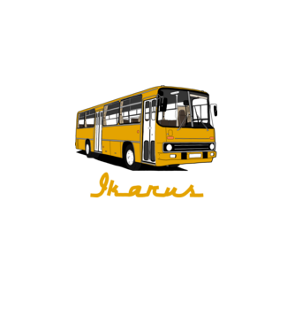 Busz minta szürke pólón