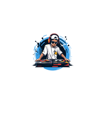 Dj minta fekete pólón