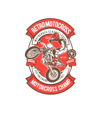 motocross minta fehér pólón