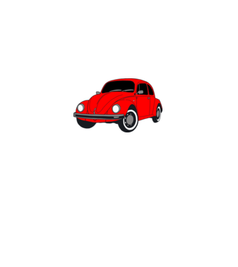 beetle minta fehér pólón