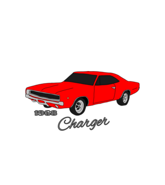 Charger minta fehér pólón