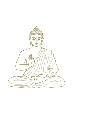 buddha minta fehér pólón
