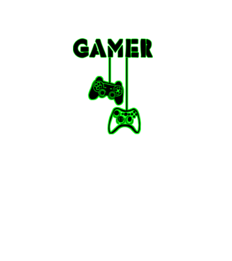 Gamer minta fekete pólón
