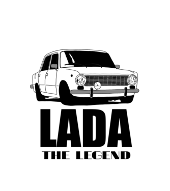 Lada minta fehér pólón