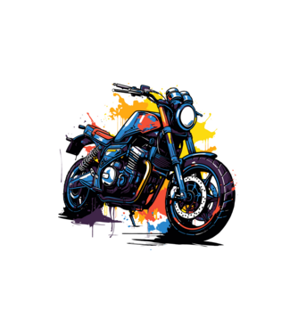 Motor  minta fehér pólón